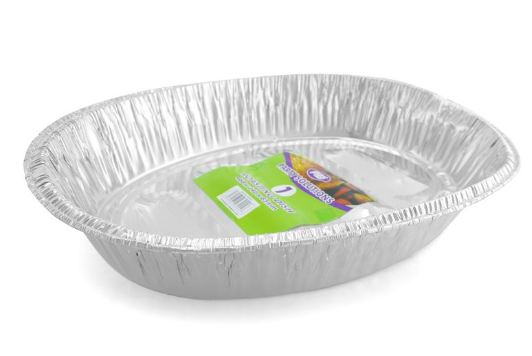 Foil Roasting Oval Dish 468 X 340 X 85mm 1Pc - Click Image to Close