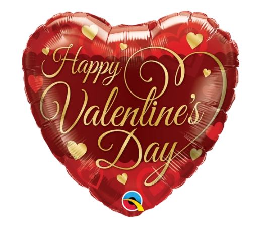 Qualatex 18" Heart Valentines Day Classic Script - Click Image to Close