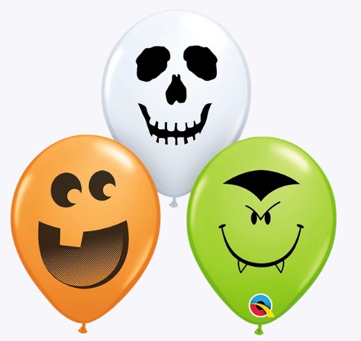 Halloween Character Face 5" Latex Balloons 100 Pack - Click Image to Close