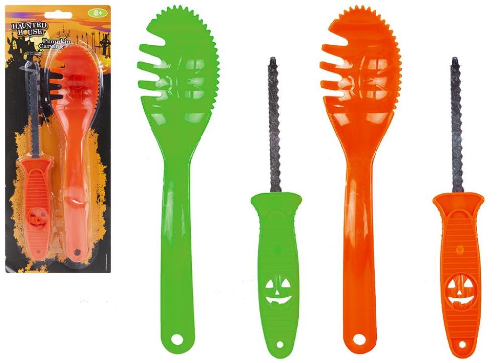 Halloween Pumpkin Carving Kit Tool Set 2 Pack - Click Image to Close