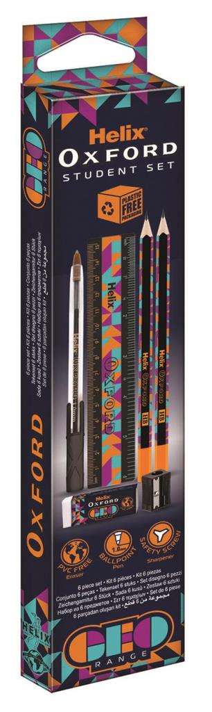 Helix Oxford Geo Student Set Orange - Click Image to Close