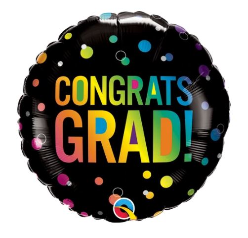 Qualatex 18" Round Congrats Grad Ombre Dots Balloon - Click Image to Close