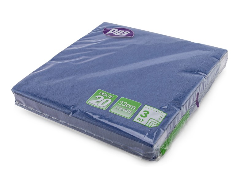 Dark Blue Napkin 33cm 20pc 3ply - Click Image to Close