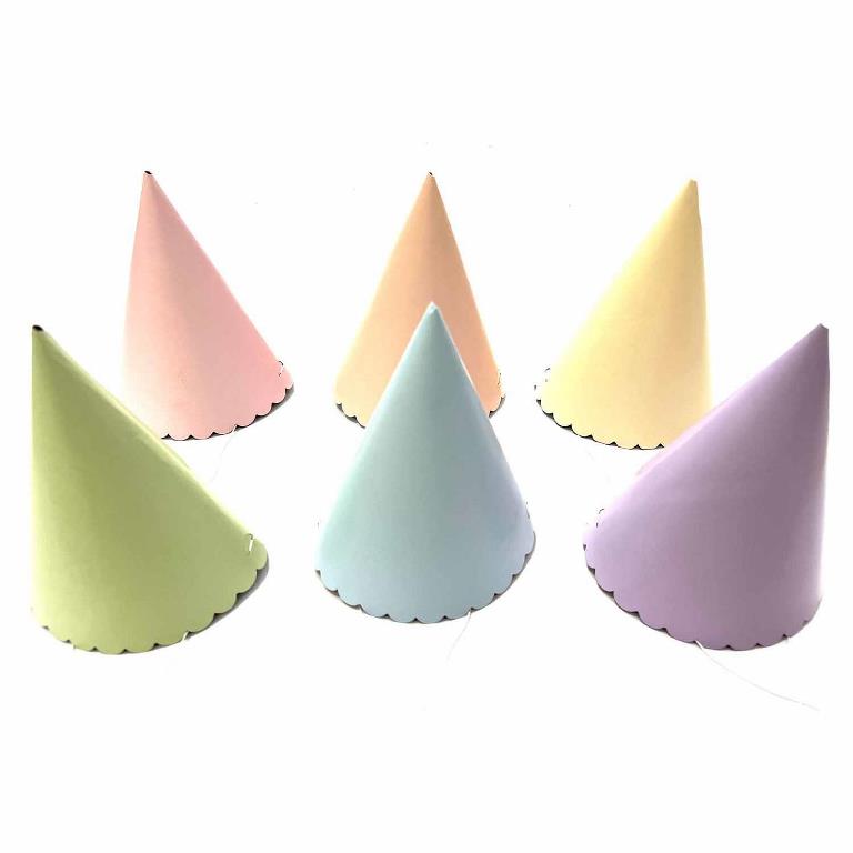 Pastel Mix Paper Hats 6 Pack - Click Image to Close