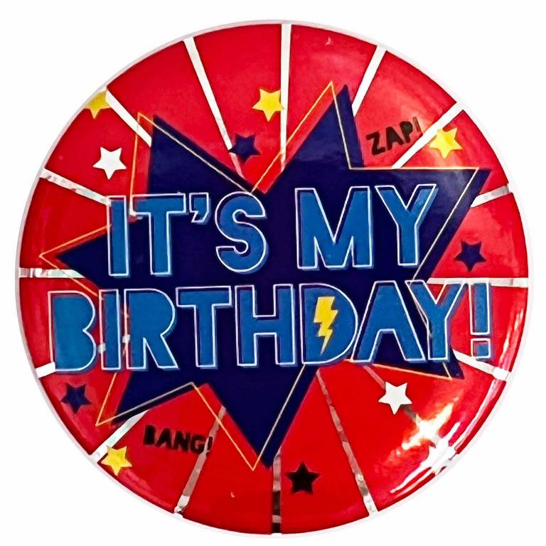 It's My Birthday Red Badges 6cm - Click Image to Close