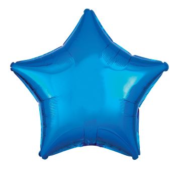 Amscan Metallic Blue Star Standard Foil Balloons