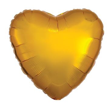 Amscan Metallic Gold Heart Standard Foil Balloons - Click Image to Close