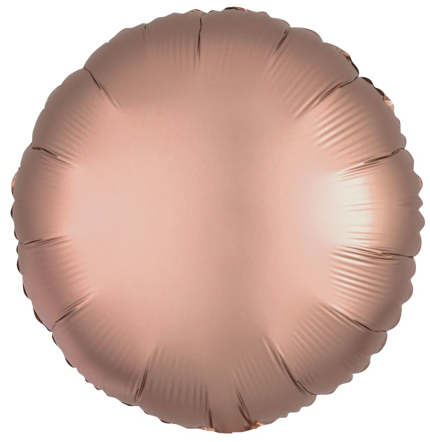 Amscan Rose Gold Circle Standard Pack aged Foil Balloons - Click Image to Close