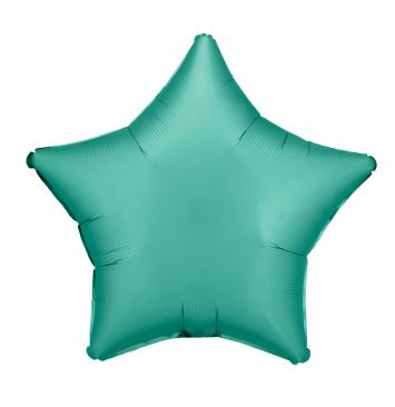 Amscan Silk Lustre Jade Green Star Standard Foil Balloons