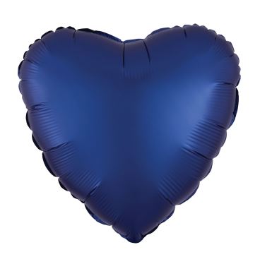 Amscan Silk Lustre Navy Blue Heart Standard Foil Balloons - Click Image to Close