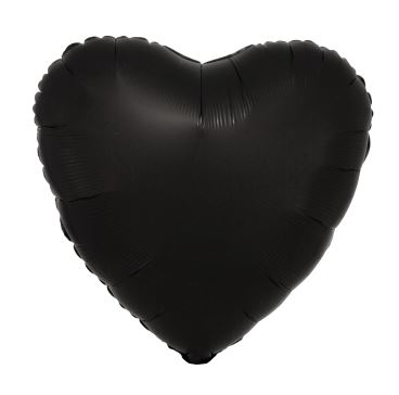 Amscan Silk Lustre Black Heart Standard Foil Balloons - Click Image to Close