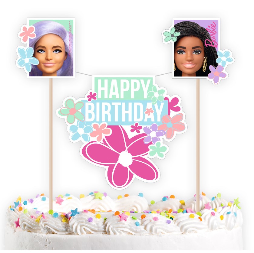 Barbie Sweet Life Cake Bunting 26cm x 15cm - Click Image to Close