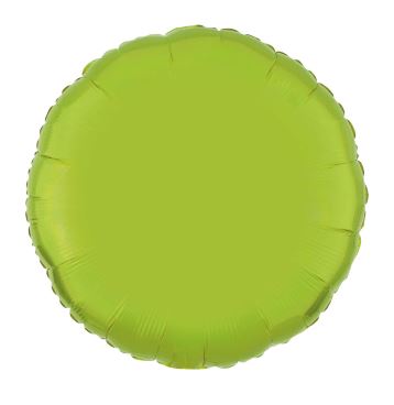 Amscan Metallic Lime Green Circle Standard Foil Balloons - Click Image to Close