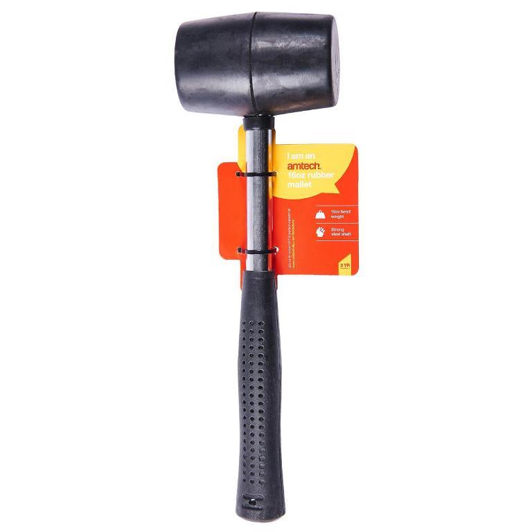 Amtech 16oz Rubber Mallet Steel Shaft - Click Image to Close