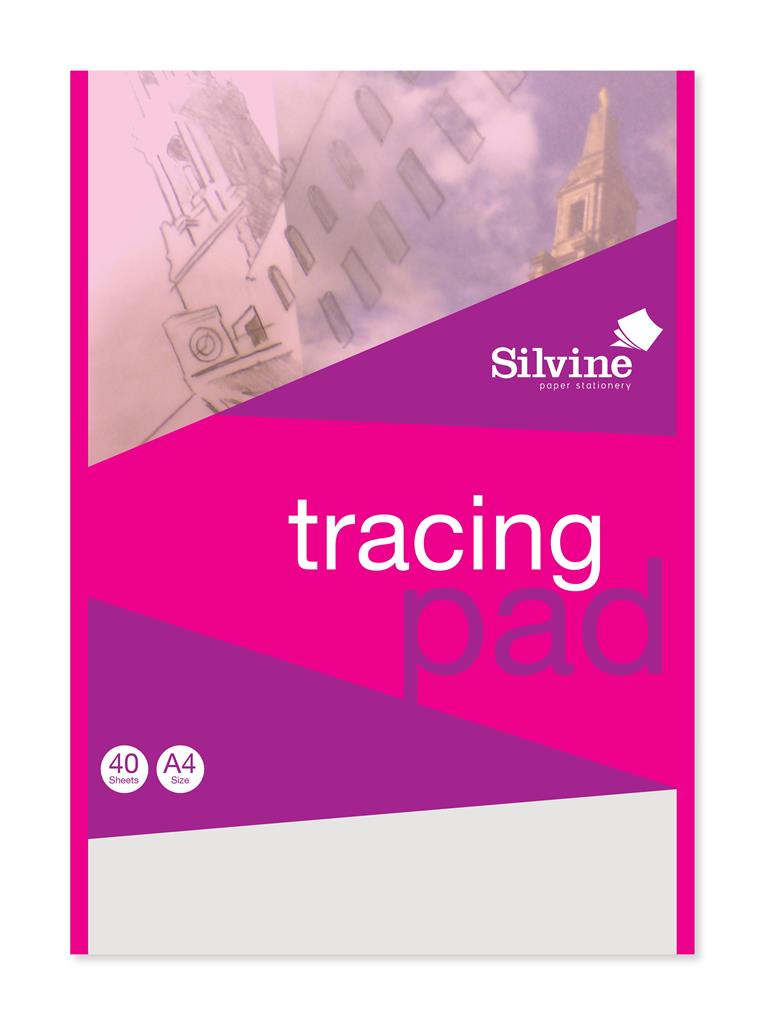 Silvine A4 Tracing Pad Quality Tracing Paper 40 Sheets - Click Image to Close