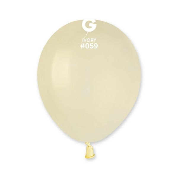 Gemar 5" Pack 50 Latex Balloons Ivory #059 - Click Image to Close