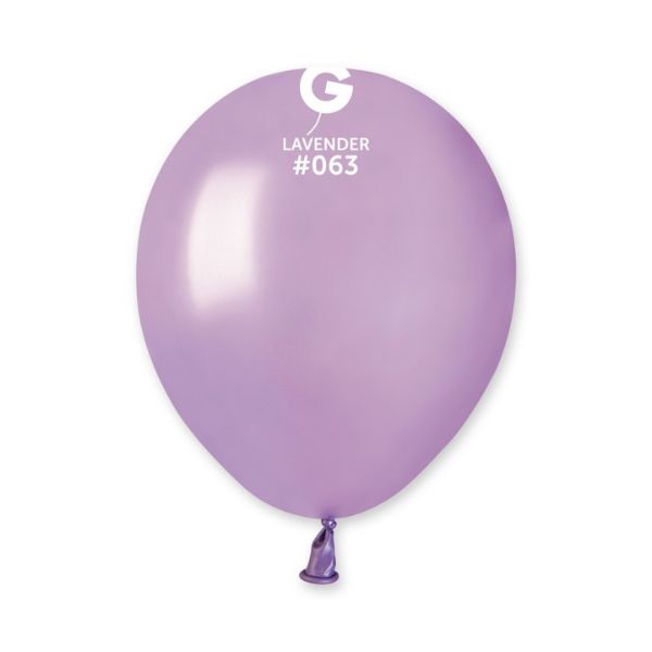 Gemar 5" Pack Of 50 Latex Balloons Metallic Lavender #063 - Click Image to Close