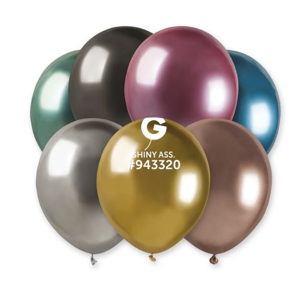 Gemar 5" Latex Balloons Shiny 50 Pack ( Assorted ) - Click Image to Close