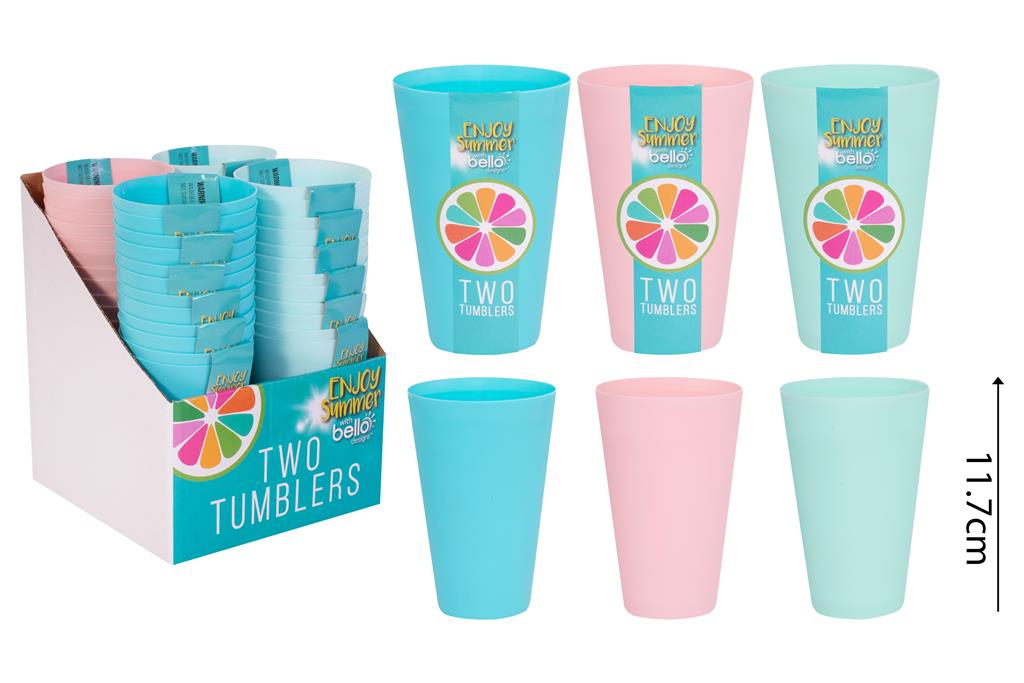 Picnic Tumblers 14oz 2 Pack ( Assorted Colours ) - Click Image to Close