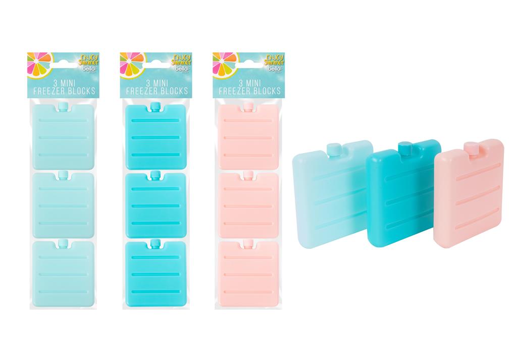Bello Mini Freezer Blocks 100g 3 Pack ( Assorted Colours ) - Click Image to Close
