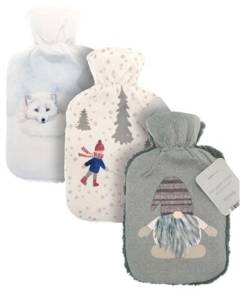 Hot Water Bottles with Printed Plush Sherpa reverse Cover - Click Image to Close