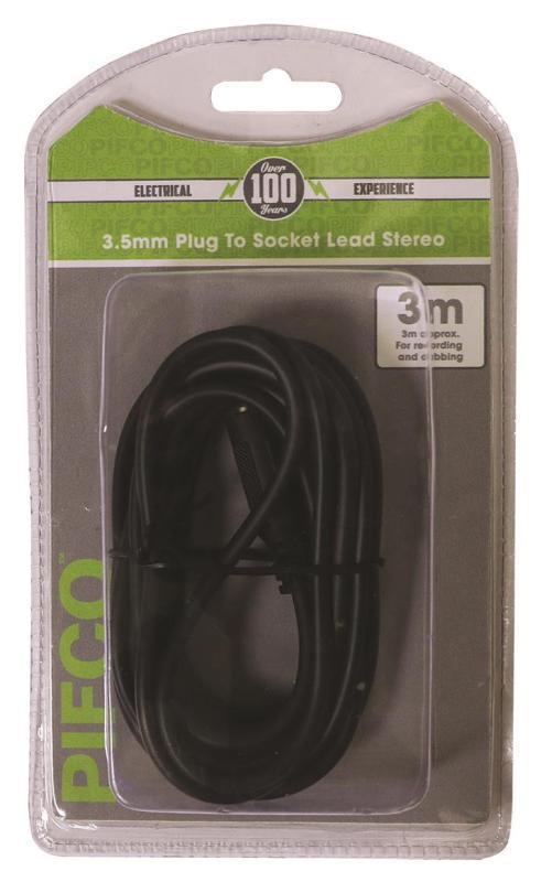 Plug 3.5mm To Socket Lead 3M - Click Image to Close
