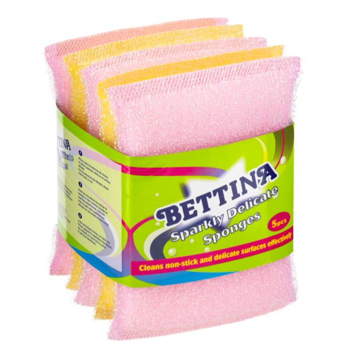 Bettina 5Pc Sparkle Delicate Coloured Scourer - Click Image to Close