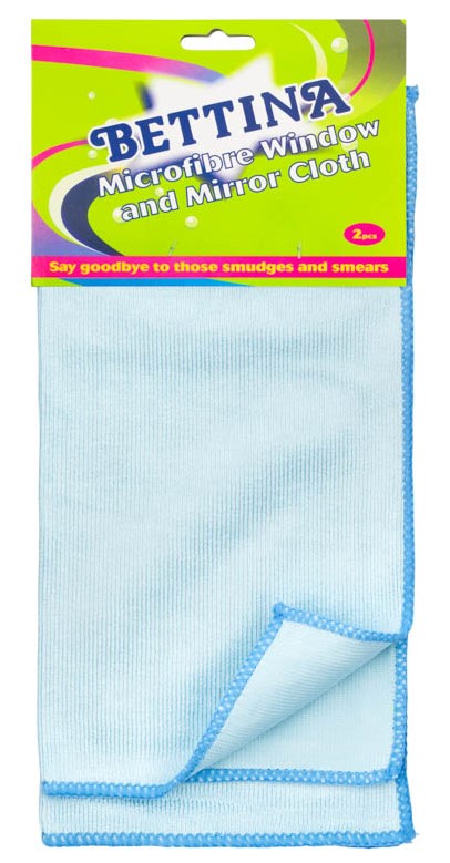 Bettina 2pc Micro Fibre Window And Mirror Cloth - Click Image to Close