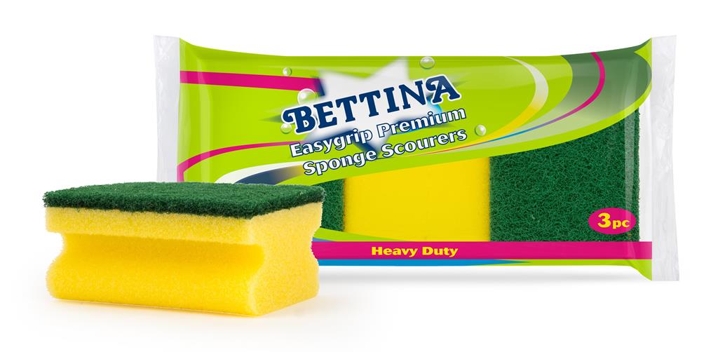 Bettina Easy Grip Sponge Scourer 3pc - Click Image to Close