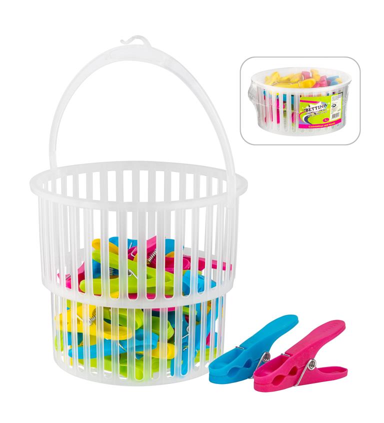 Bettina Pegs and Basket 36pc - Click Image to Close