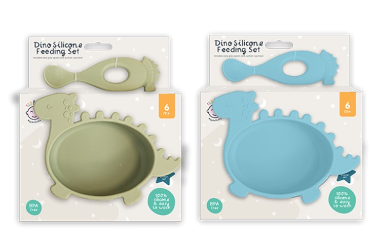 Dino Silicone Feeding Set - Click Image to Close