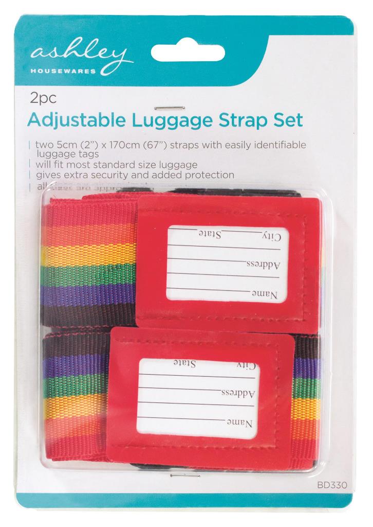 Blackspur 2Pc Adjustable Luggage Strap Set - Click Image to Close
