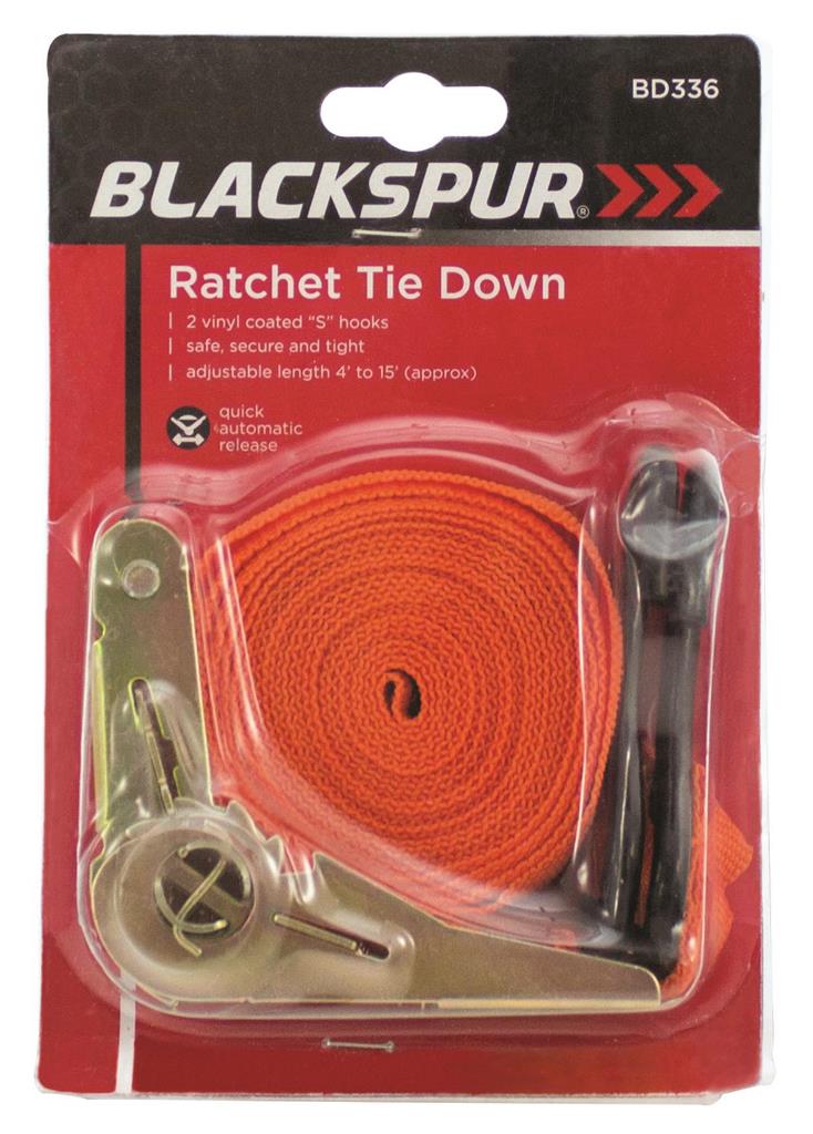 Blackspur 1" X 15' Ratchet Tie Down - Click Image to Close