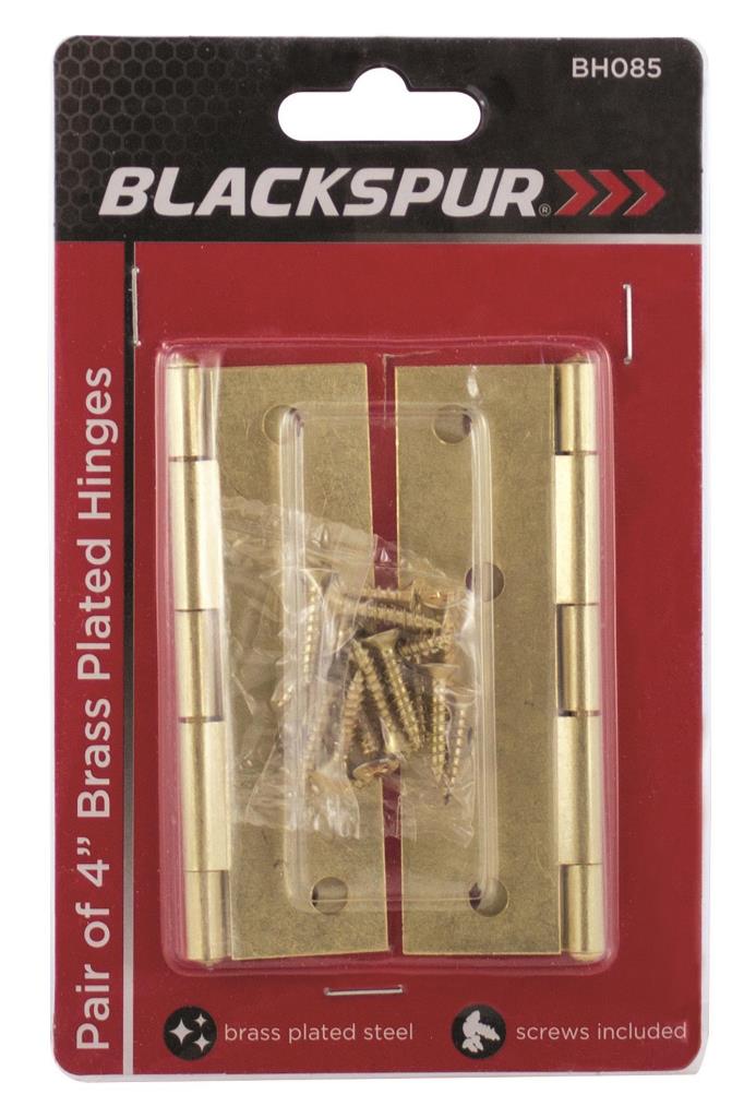 Blackspur 4" Brass Plated Butt Hinges - Click Image to Close
