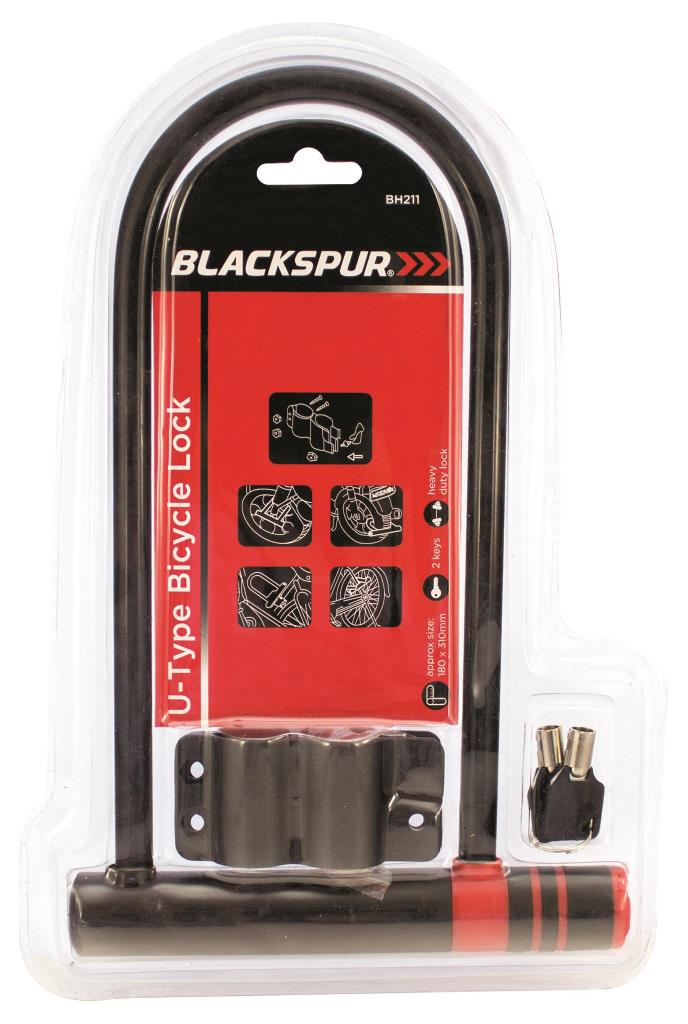 Blackspur 180 X 310mm U-Type Bicycle Lock - Click Image to Close