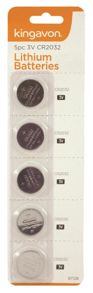 Blackspur Cr2032 Lithium Batteries 3V 5 Pack - Click Image to Close