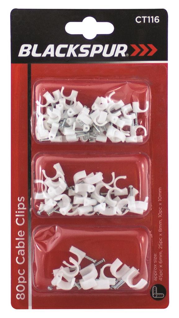 Blackspur 80Pc Cable Clips - Click Image to Close
