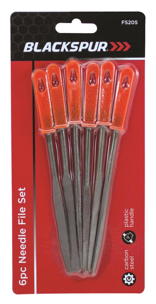 Blackspur 6 Pack Needle File Set With Plastic Handles - Click Image to Close