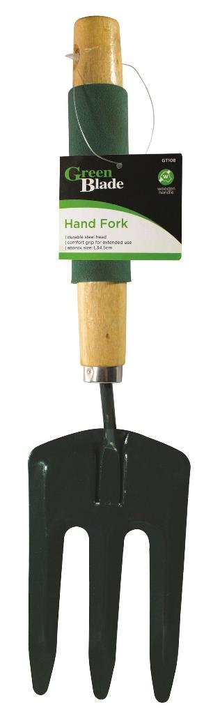 Blackspur Hand Fork With Cushion Grip Wooden Handle - Click Image to Close