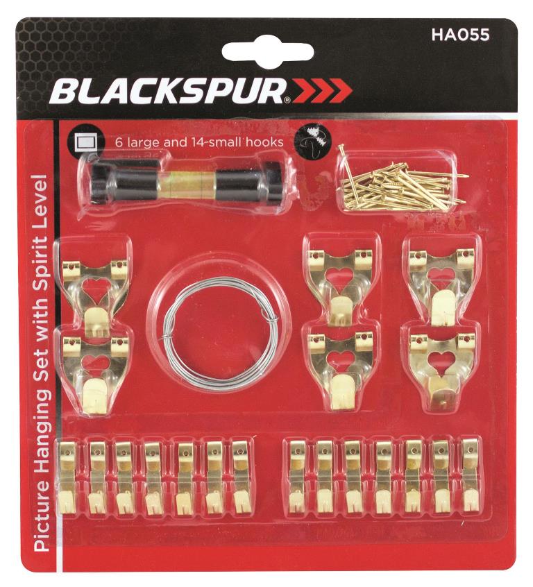 Blackspur Picture Hanging Set And Spirit Level - Click Image to Close