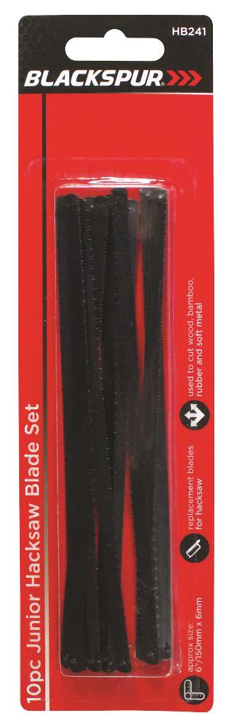 Blackspur 10 Pack Junior Hacksaw Blade Set - Click Image to Close