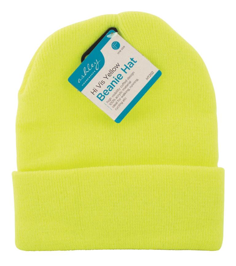 Beanie Hat Hi Vis Yellow - Click Image to Close