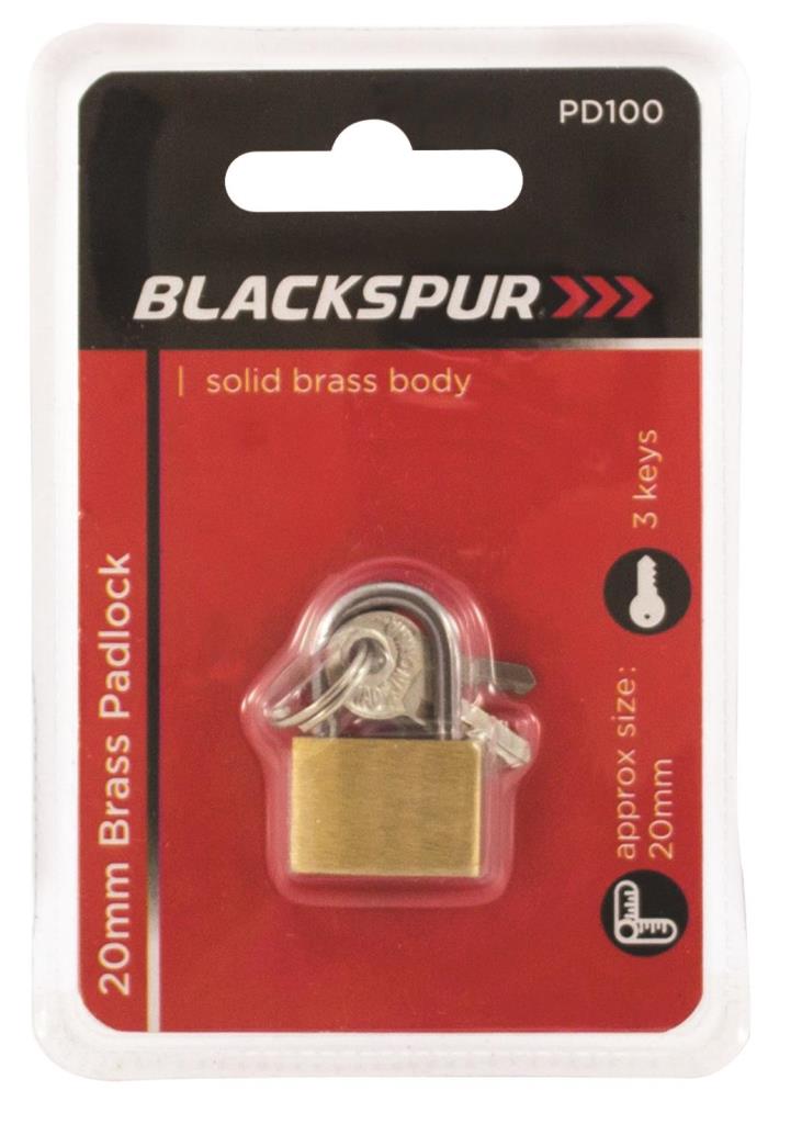 Blackspur 20mm Brass Padlock - Click Image to Close