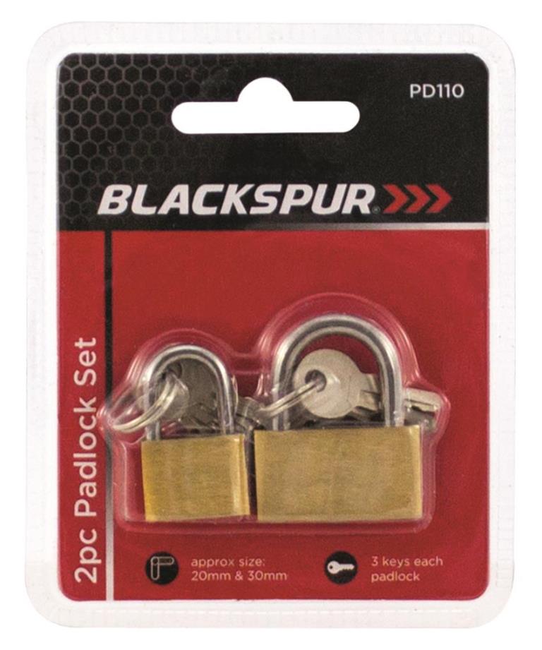 Blackspur 2 Pack Padlock Set - 20 And 30mm - Click Image to Close