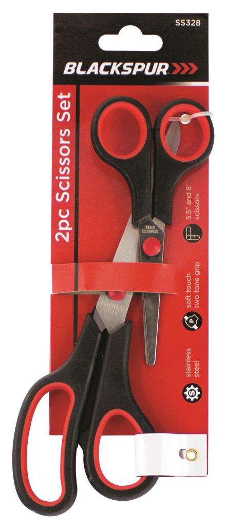 Blackspur 2 Pack Scissors Set - 1.5mm Blade - Click Image to Close