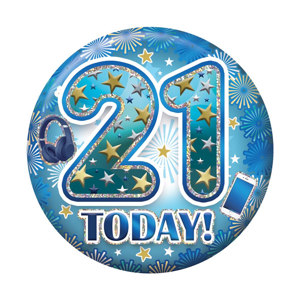 Badges 5.5cm - Age 21 Male - Click Image to Close