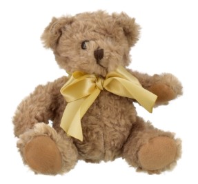 17cm Traditional Bear With Bow & Beans - Click Image to Close
