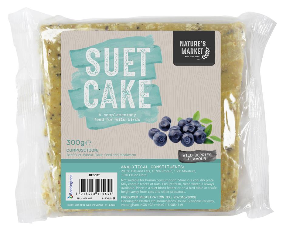 Wild Bird Suet Cake With Wild Berries Feed - Click Image to Close