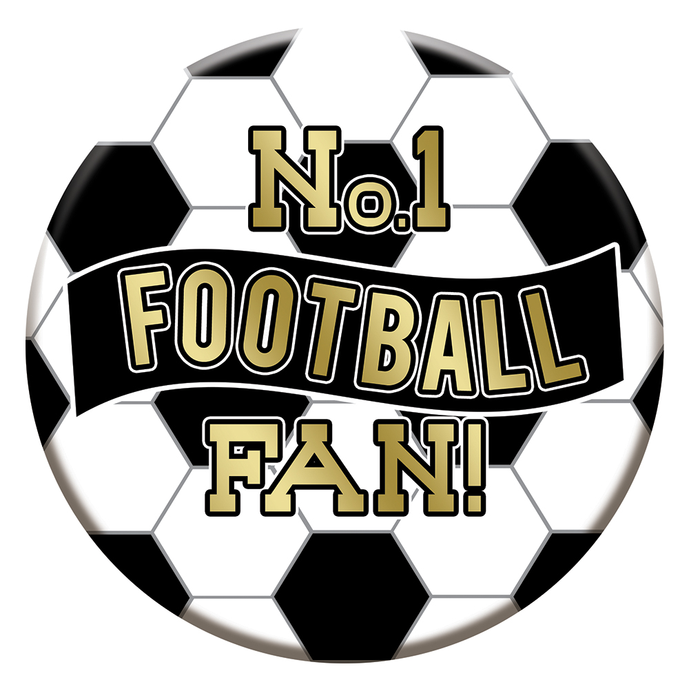 Football Badges 15cm - Black and White - Click Image to Close