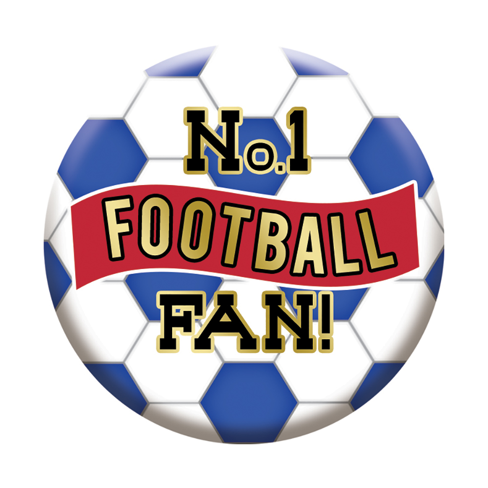 Football Badges 5.5cm - Blue and Red - Click Image to Close